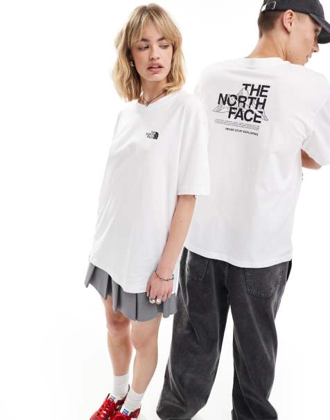 The North Face - Mountain Sketch - Oversized T-shirt met print op de achterkant in wit - view 1