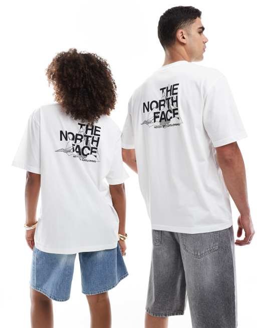 The North Face - Mountain Sketch - Oversized T-shirt met print op de achterkant in wit, 3 van 4