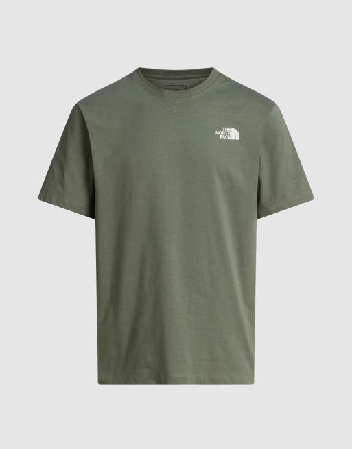 The North Face - Mountain Sketch - Ruimvallend T-shirt in groen en wit, 3 van 4