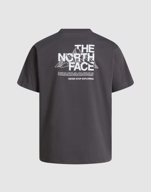 The North Face - Mountain Sketch - T-shirt décontracté à manches courtes - Gris anthracite et blanc tnf, 4 de 4