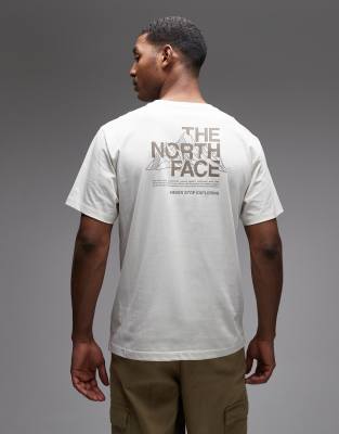 Mountain Sketch - T-Shirt in Beige mit Rückenprint-Neutral Neutral XL