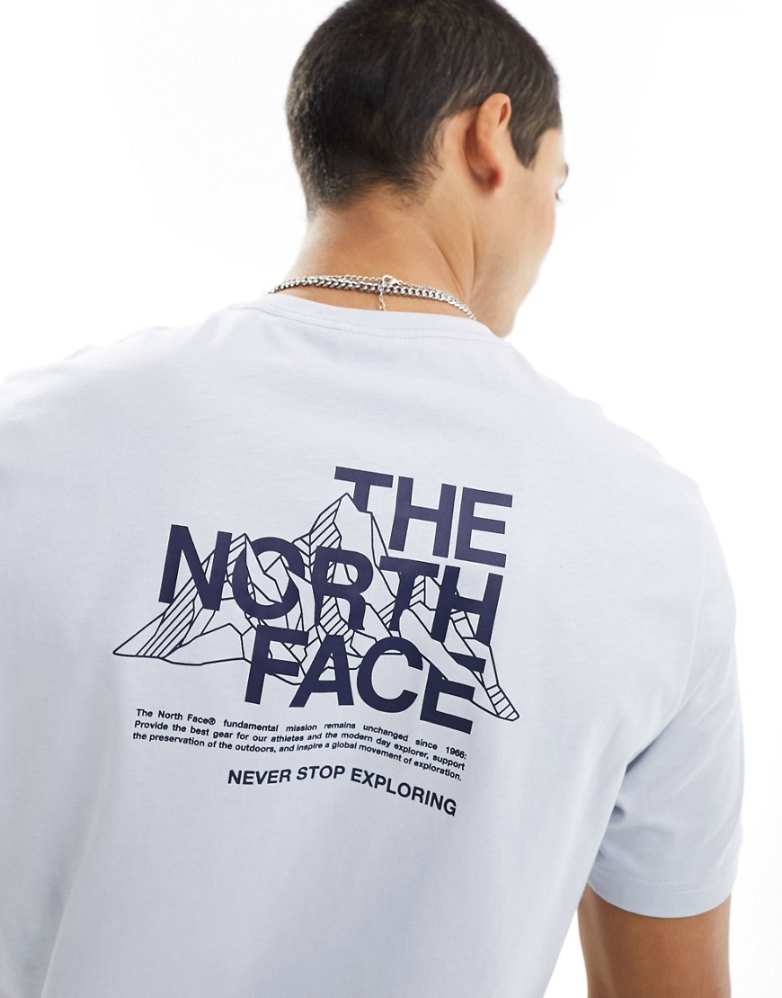 The North Face Mountain sketch t-shirt in light blue