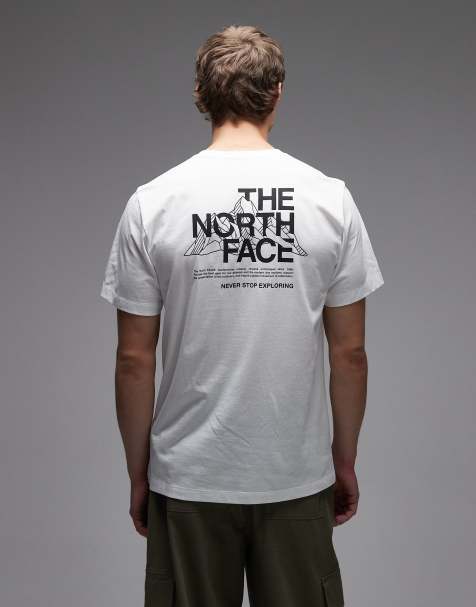 The North Face – Mountain Sketch – T-Shirt in Weiß mit Rückenprint - view 1