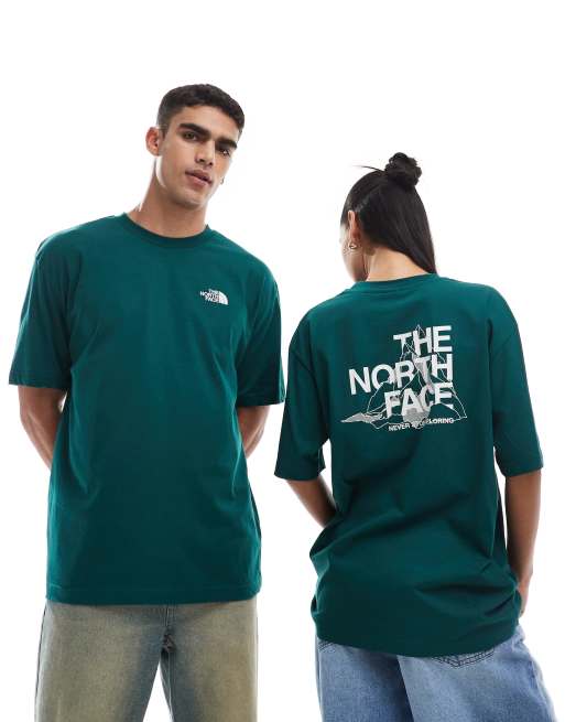 The North Face - Mountain Sketch - T-shirt oversize avec imprimé au dos - Vert foncé, 2 de 4