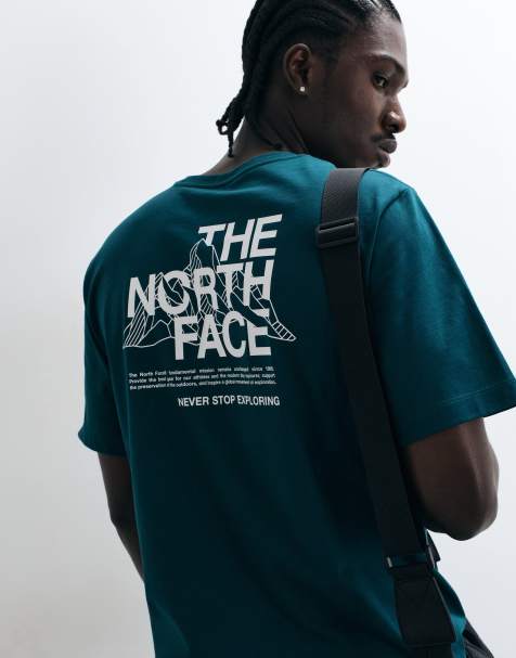 The North Face - Mountain Sketch - T-shirt verde scuro con stampa grafica - view 1