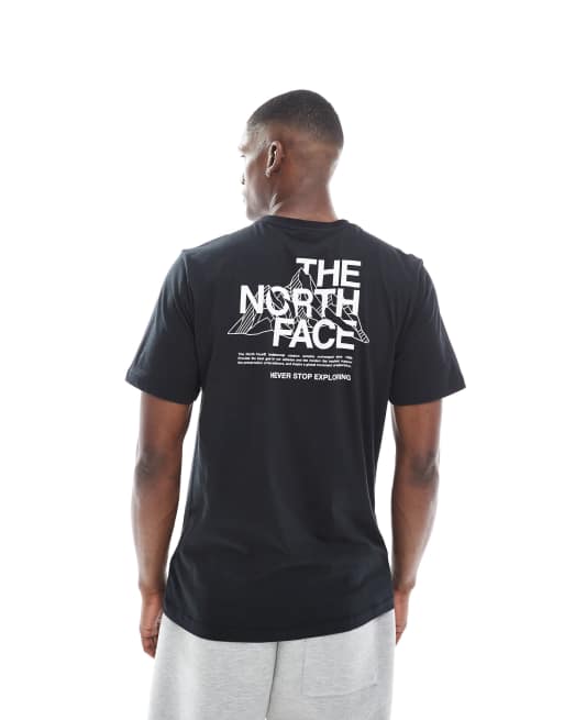 ★英国発*The North Face*新作*Mountain Sketch back Tシャツ/WG The North Face Mountain Sketch back print oversized t-shirt