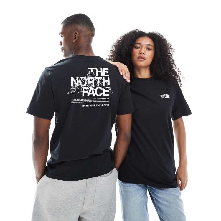 The North Face Mountain Sketch unisex backprint t-shirt in