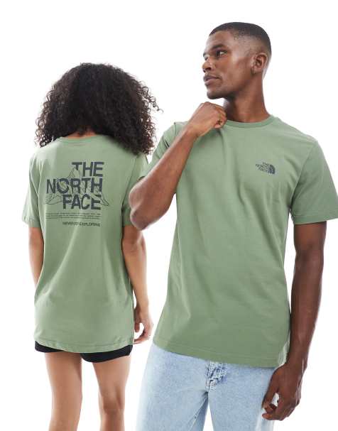 The North Face Mountain Sketch unisex backprint t-shirt in green
