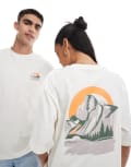 [The North Face] The North Face Mountain View backprint oversized t-shirt in off white exclusive to ASOS XS Off white