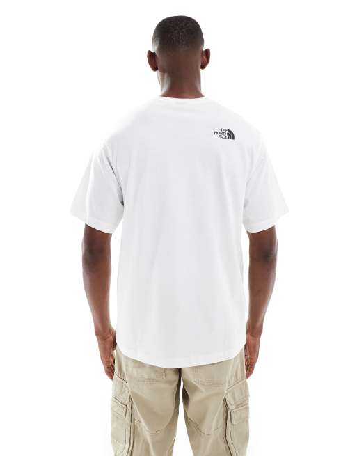 The North Face – Mountain – Vit t-shirt med logga på bröstfickan, 3 av 5