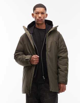 The North Face MTN Range down insulated waterproof hooded parka jacket in green