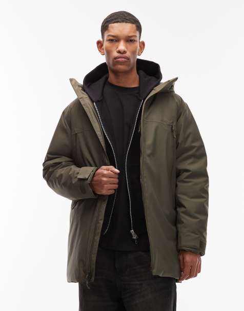 The North Face MTN Range down insulated waterproof hooded parka jacket in green - view 1