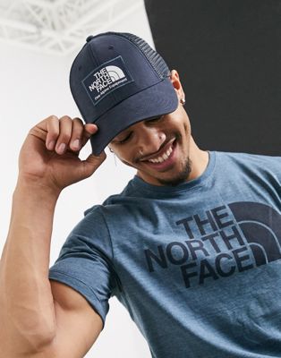 north face broken in trucker hat