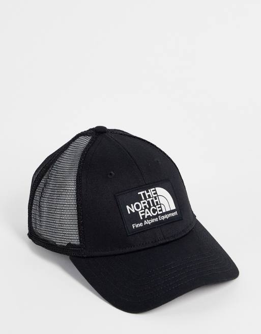 The North Face Mudder trucker cap with mesh back in black ASOS