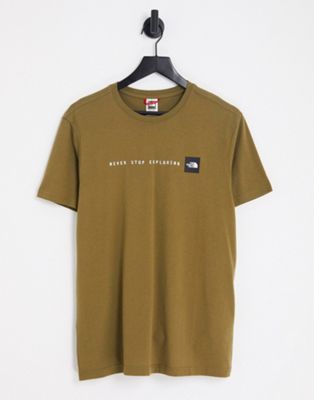 The North Face Never Stop Exploring t-shirt in khaki