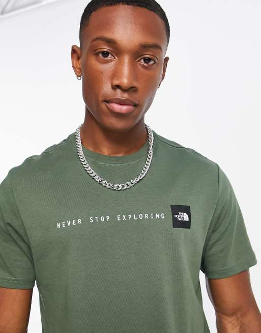 Khaki north face hot sale t shirt