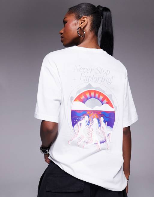 The North Face - Never Stop - T-shirt unisex bianca con stampa sul retro, 3 di 4