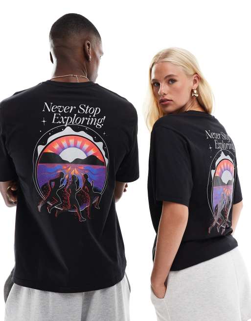 The North Face - Never Stop - T-shirt unisex nera con stampa sul retro, 4 di 4