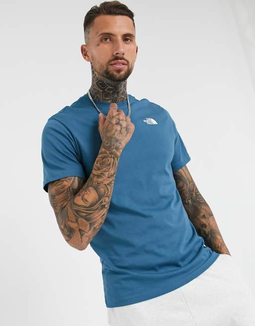 The North Face – Niebieski t-shirt z czerwonym kwadratem, 3 z 4