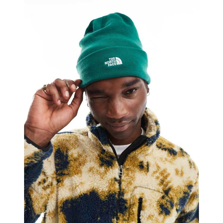 The North Face Norm logo beanie hat in green ASOS