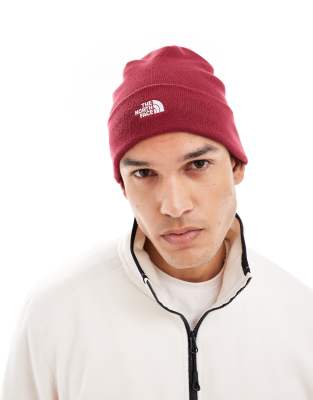 The North Face The North Face Norm logo beanie in burgundy-Red