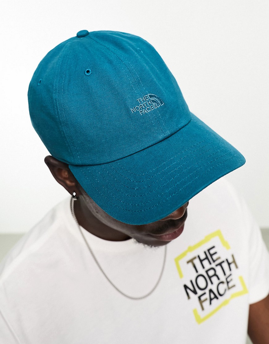 The North Face Norm washed cotton cap in teal-Green