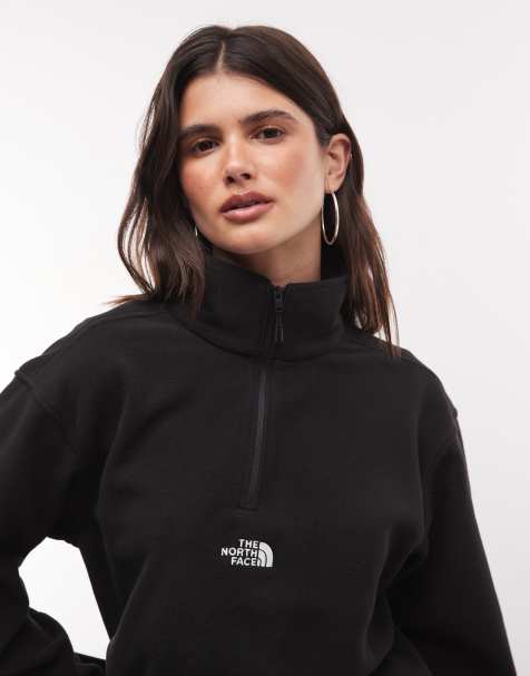 The North Face Novelty Logo Glacier 1/4 zip fleece in black - view 1