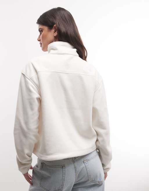 The North Face Novelty Logo Glacier 1/4 zip in white, 4 of 4