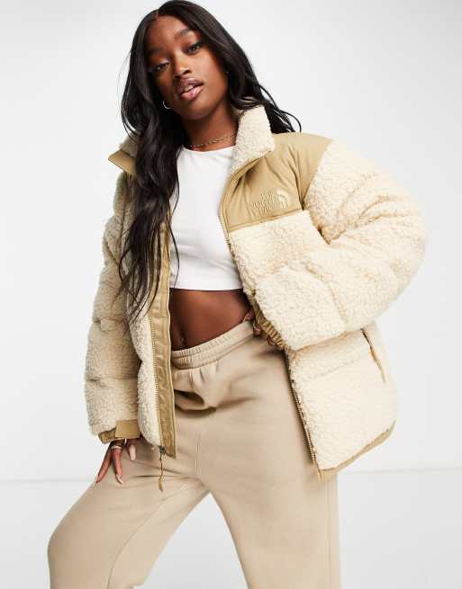 The North Face Novelty Nuptse jacket in beige | ASOS