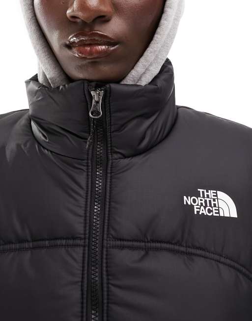 The North Face NSE 2000 puffer jacket in bright coral