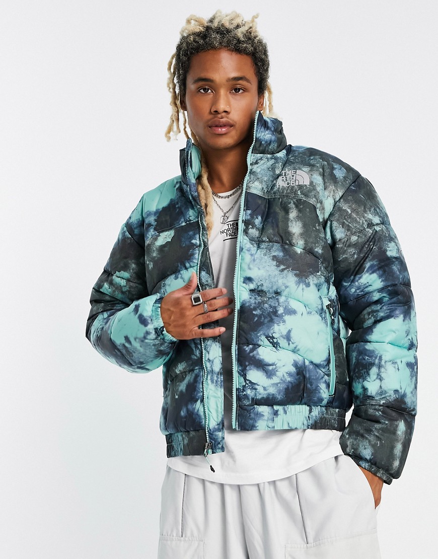 The North Face Nse 2000 Puffer Jacket In Wasabi Green Print
