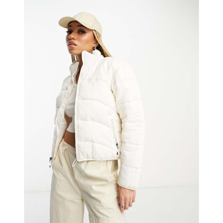 White puffy north outlet face jacket