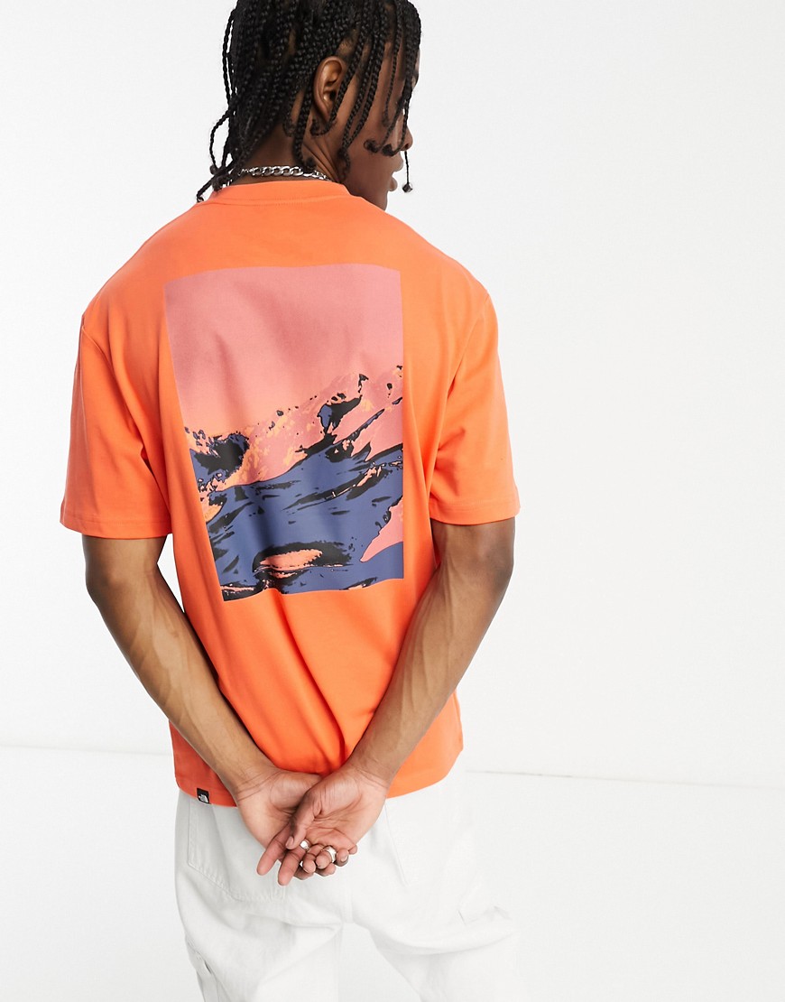 The North Face NSE back graphic heavyweight oversized t-shirt in orange