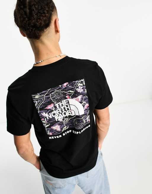 congestie hoe vaak nul The North Face NSE Box back print logo t-shirt in black floral print  Exclusive to ASOS | ASOS