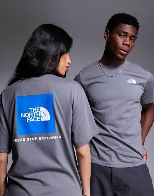 The North Face NSE Box back print logo t-shirt in dark grey
