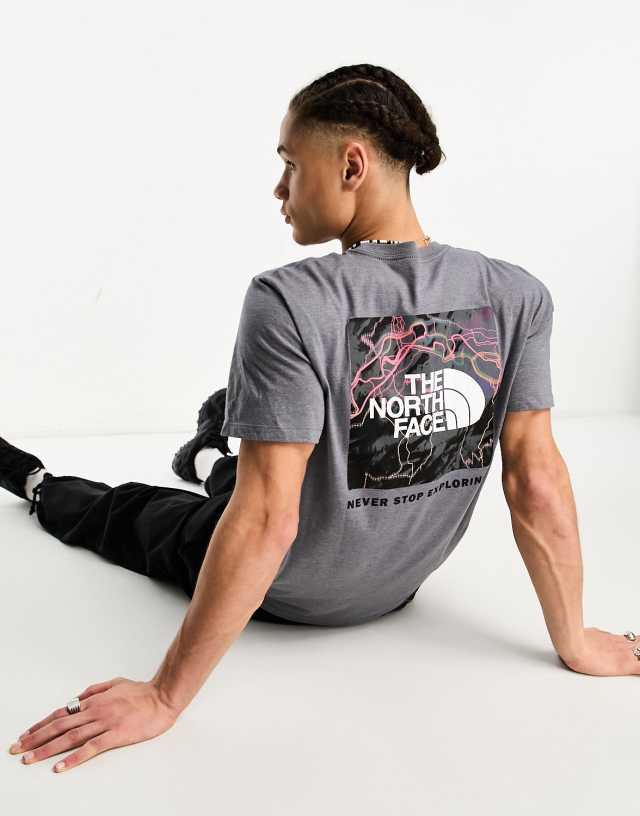 The North Face NSE Box back print logo T-shirt in gray Exclusive to ASOS