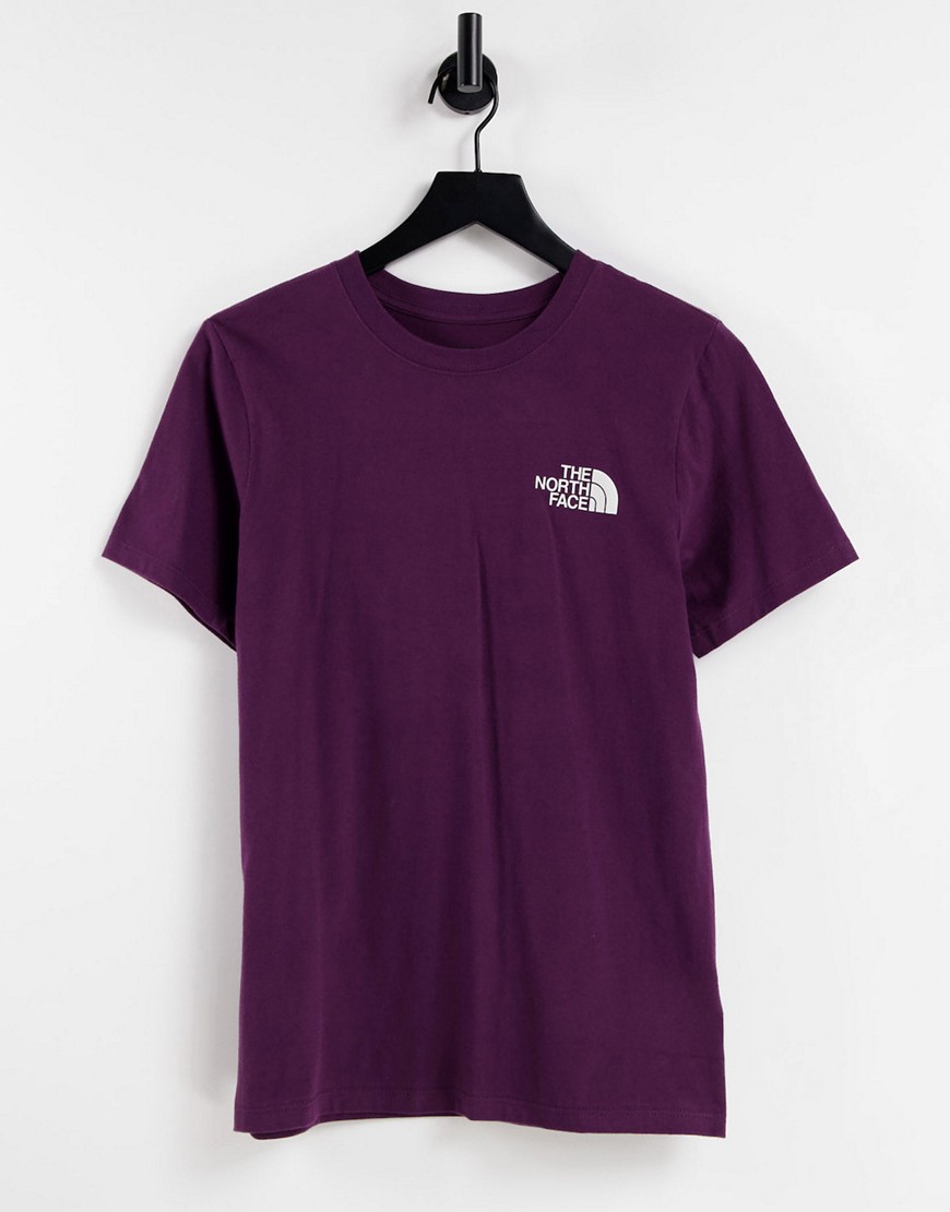 The North Face NSE Box back print t-shirt in purple