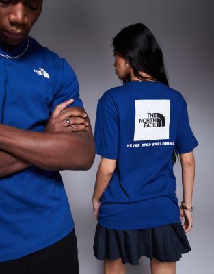 The North Face The North Face NSE Box backprint logo t-shirt in navy