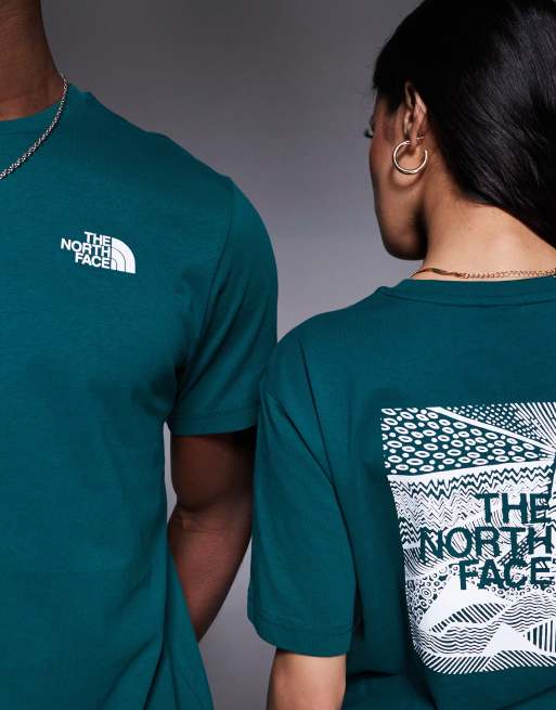 The North Face NSE Box Celebration back print t-shirt in dark green, 4 of 4