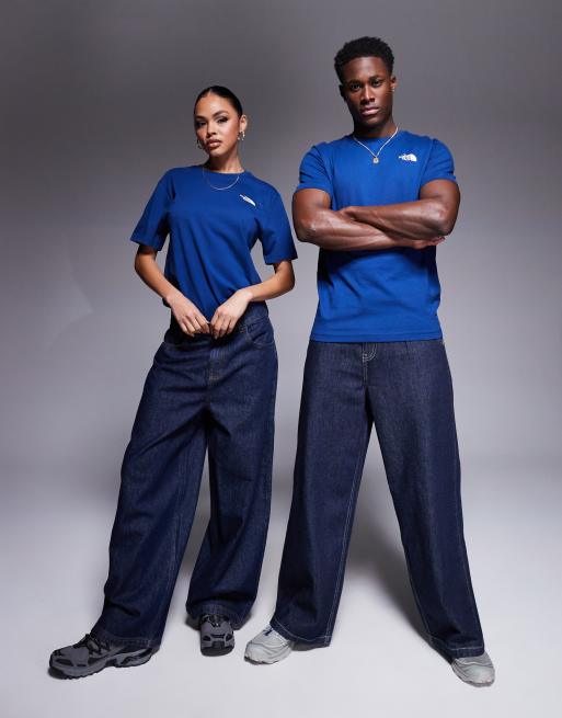 The North Face - NSE Box Celebration - T-shirt blu navy con stampa sul retro, 3 di 4