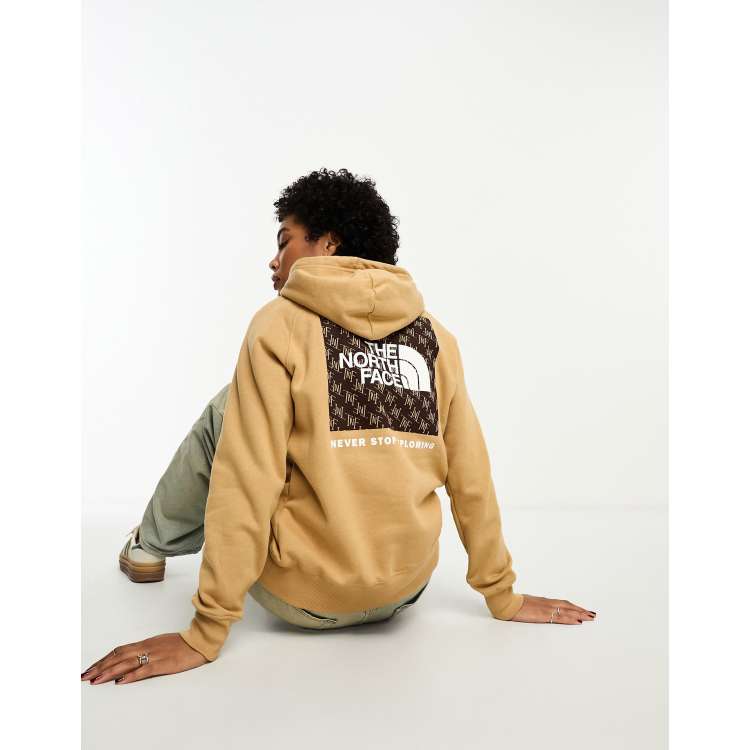 The North Face NSE Box hoodie in monogram light brown ASOS