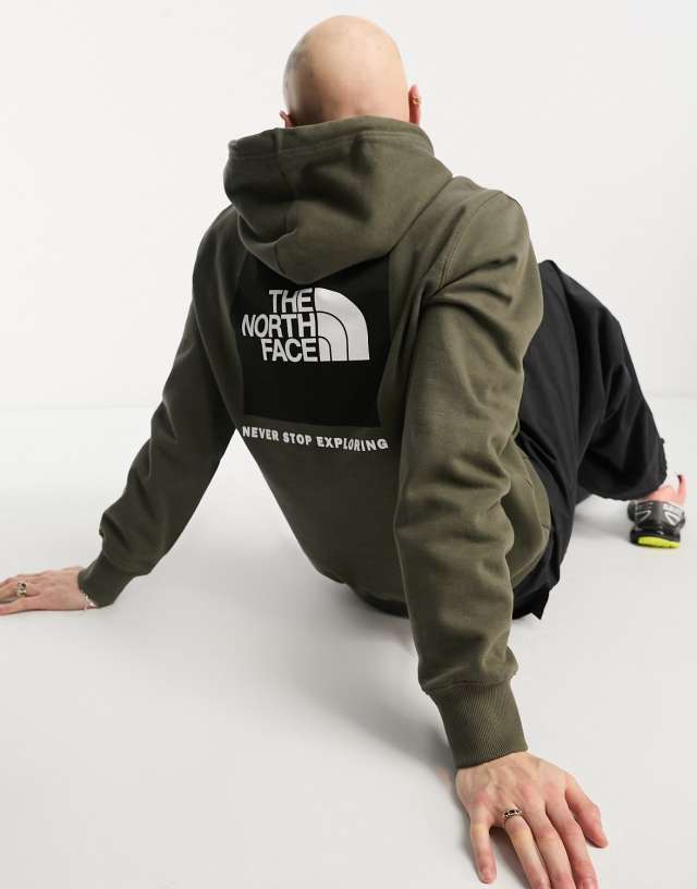 The North face NSE box print logo hoodie in khaki