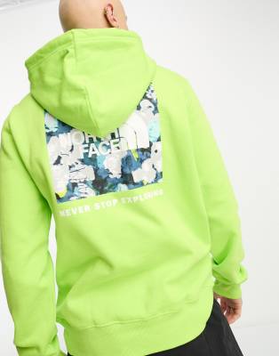 The North Face Nse Box Print Logo Hoodie In Neon Yellow | ModeSens