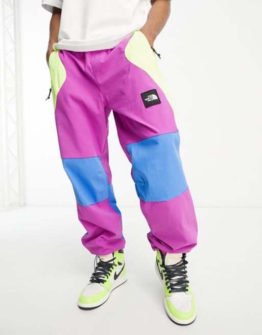 Purple and yellow store joggers