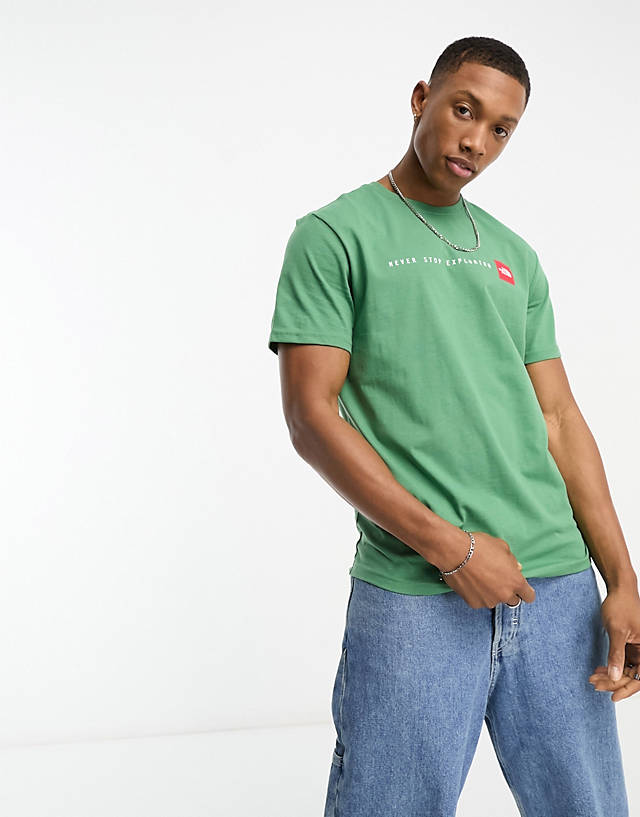 The North Face - nse chest print t-shirt in green