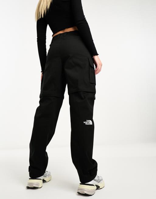 Bershka folded waistband flared pants in black