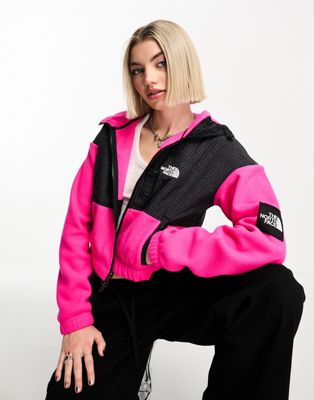 The North Face NSE Convin Microfleece zip up hoodie in pink and black