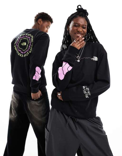 The North Face - NSE - Felpa nera con stampa sul retro