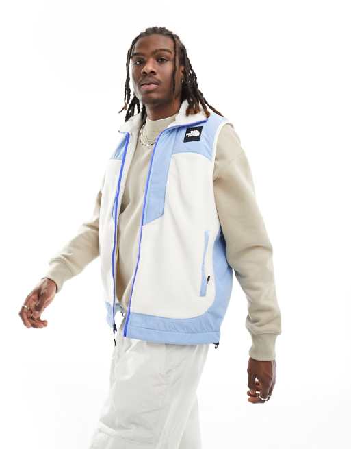 The North Face - NSE Fleeski - Fleece bodywarmer met rits in gebroken wit met blauw