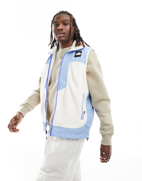The North Face - NSE Fleeski - Gilet in pile bianco sporco e blu con zip - view 1